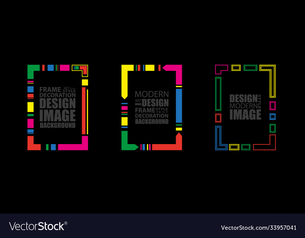 Geometric frame for text modern dynamic colorful Vector Image Geometric frame for text modern dynamic colorful