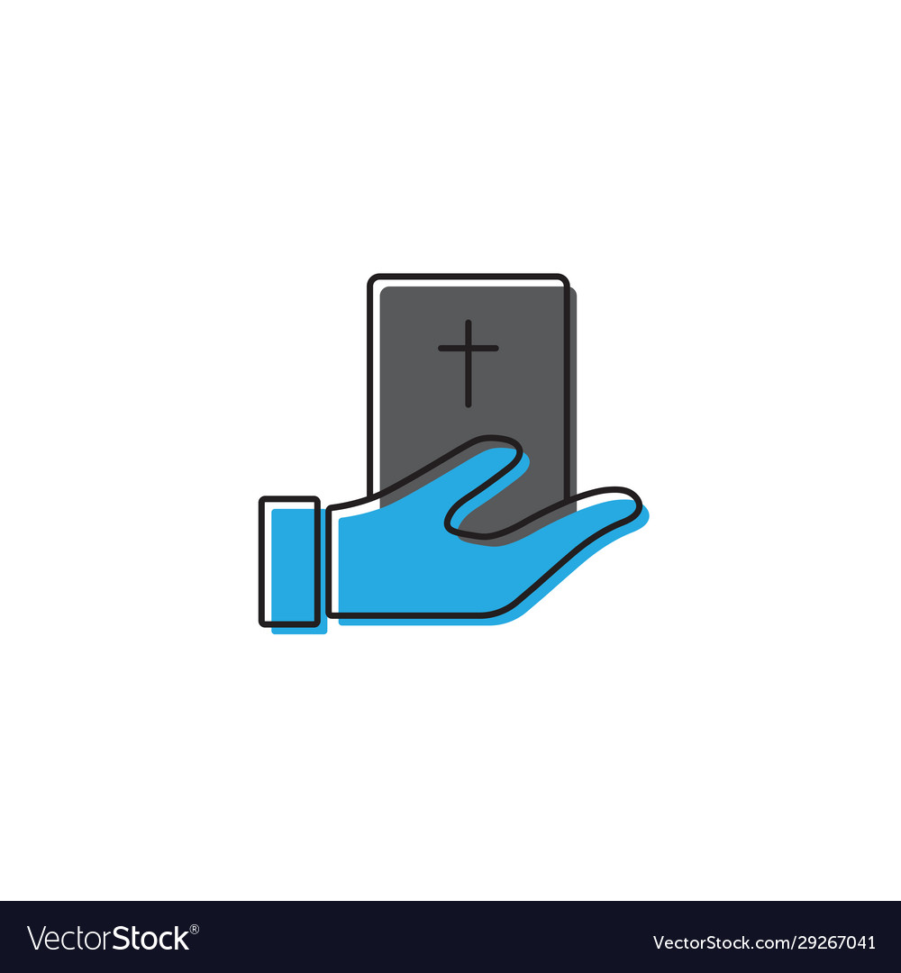 Hand give bible book icon symbol isolated Vector Image