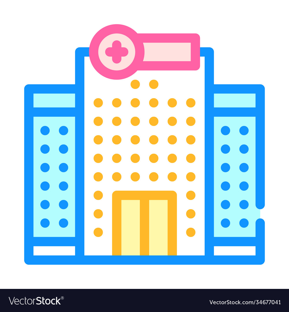 Hospital building color icon