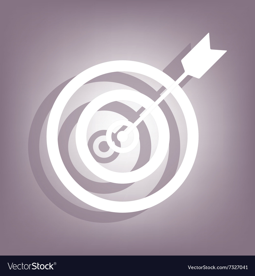Icon flat target with dart