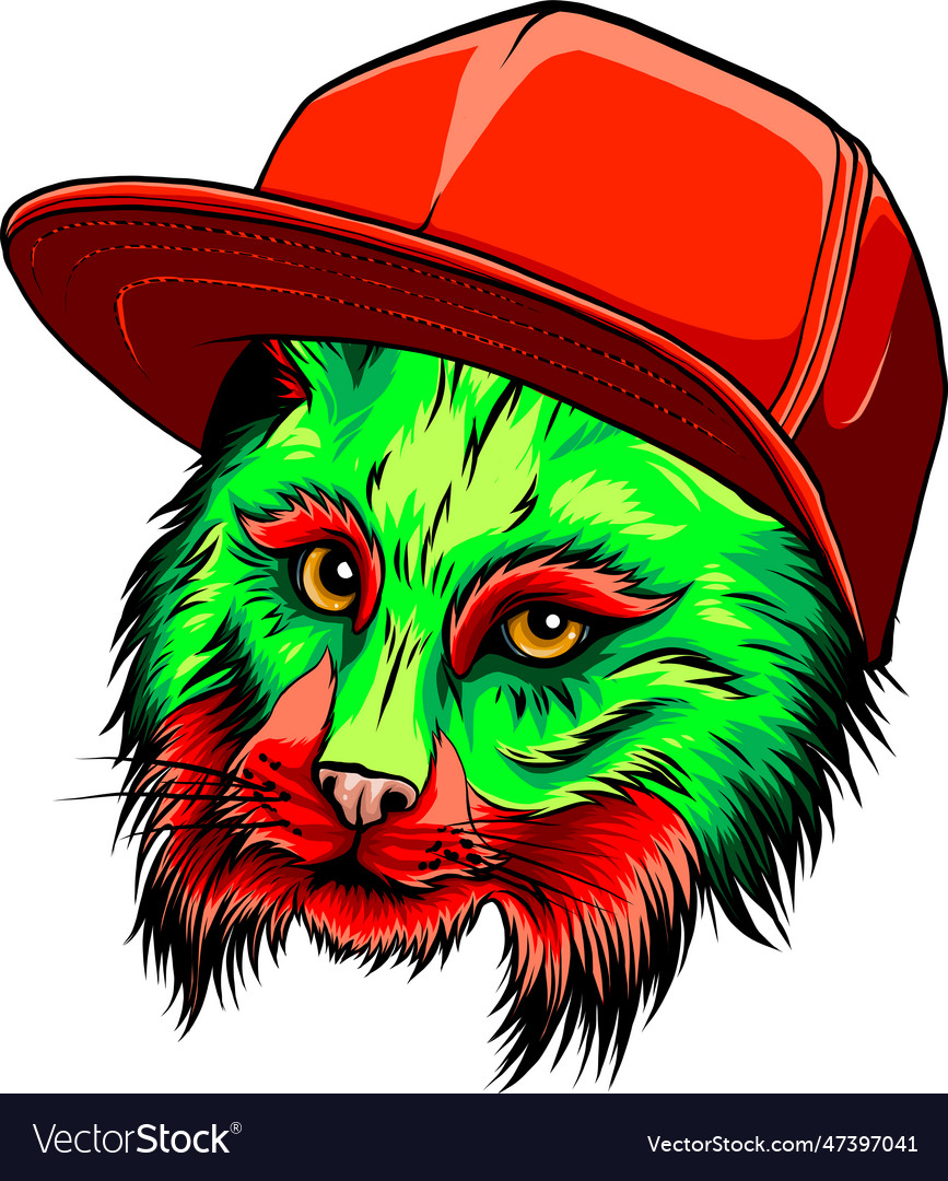 Image the head of a lynx looks forward Royalty Free Vector