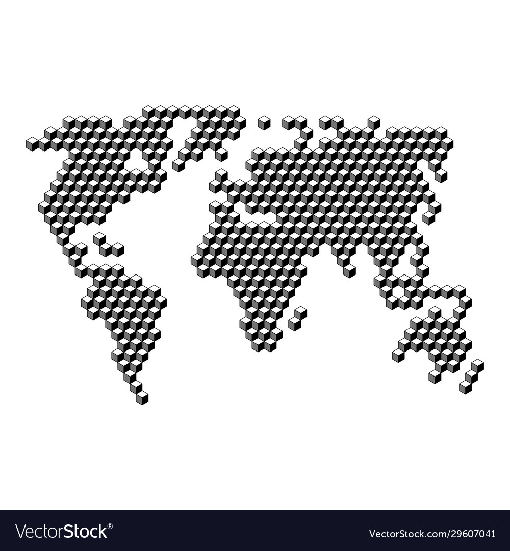 Isometric Cube World Map