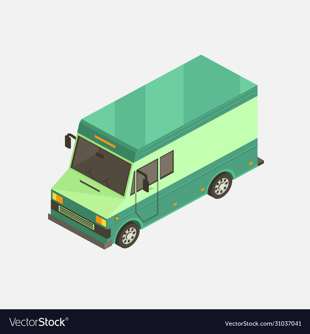 Isometric food truck