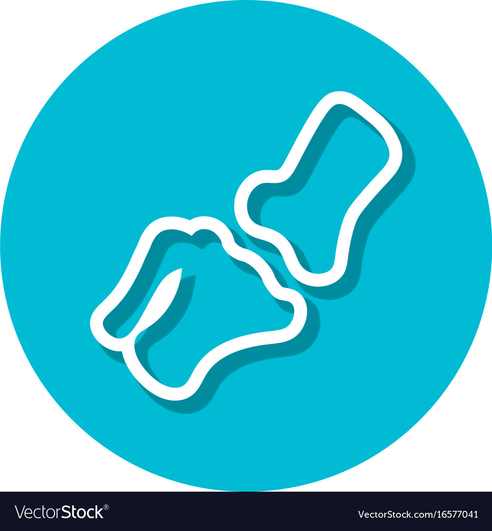 Knee joint within a circle line icon