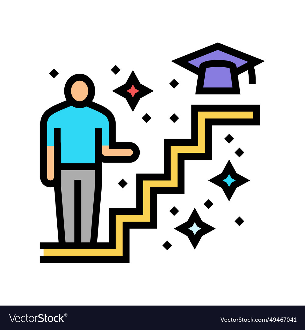 Learning path online platform color icon