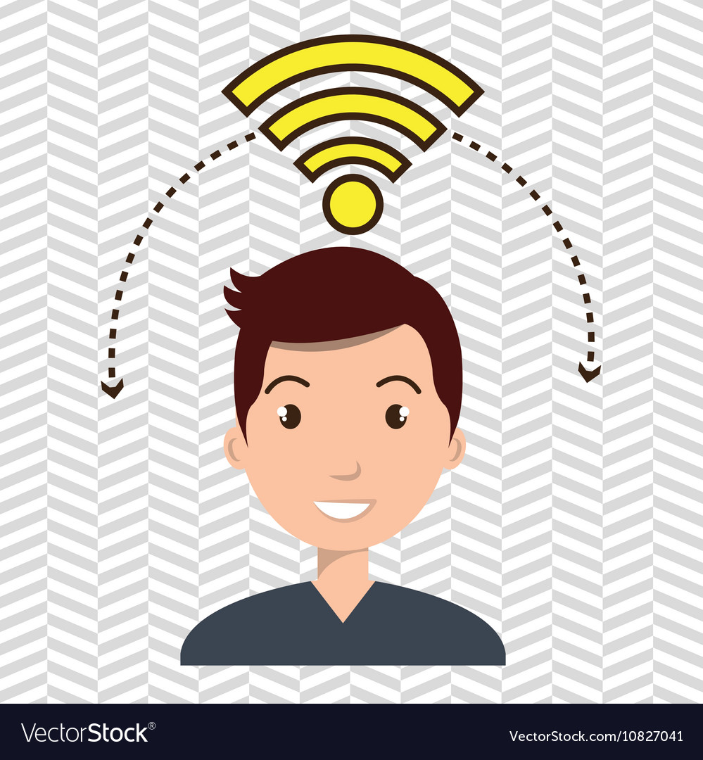 Man wifi web internet connected