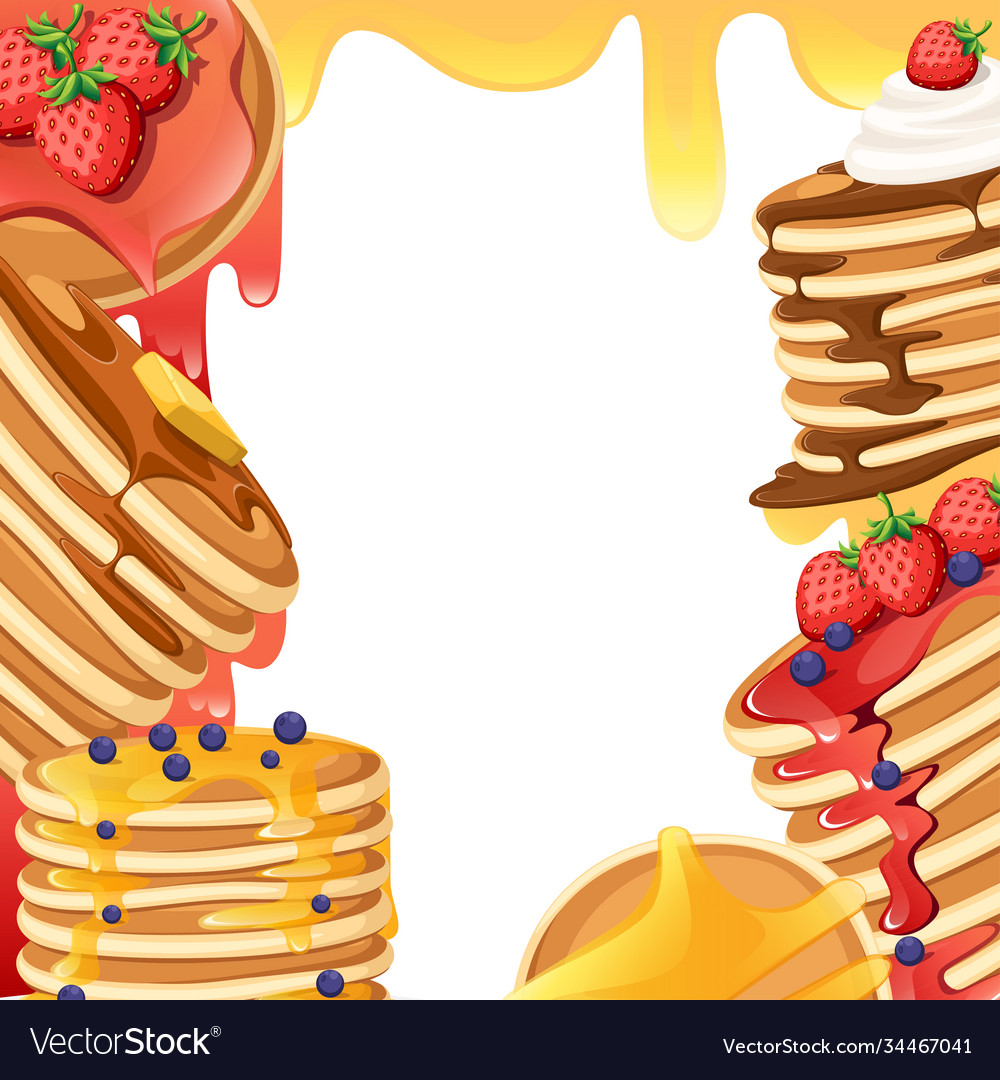 Pattern with different toppings empty space vector image Pattern with different toppings empty space
