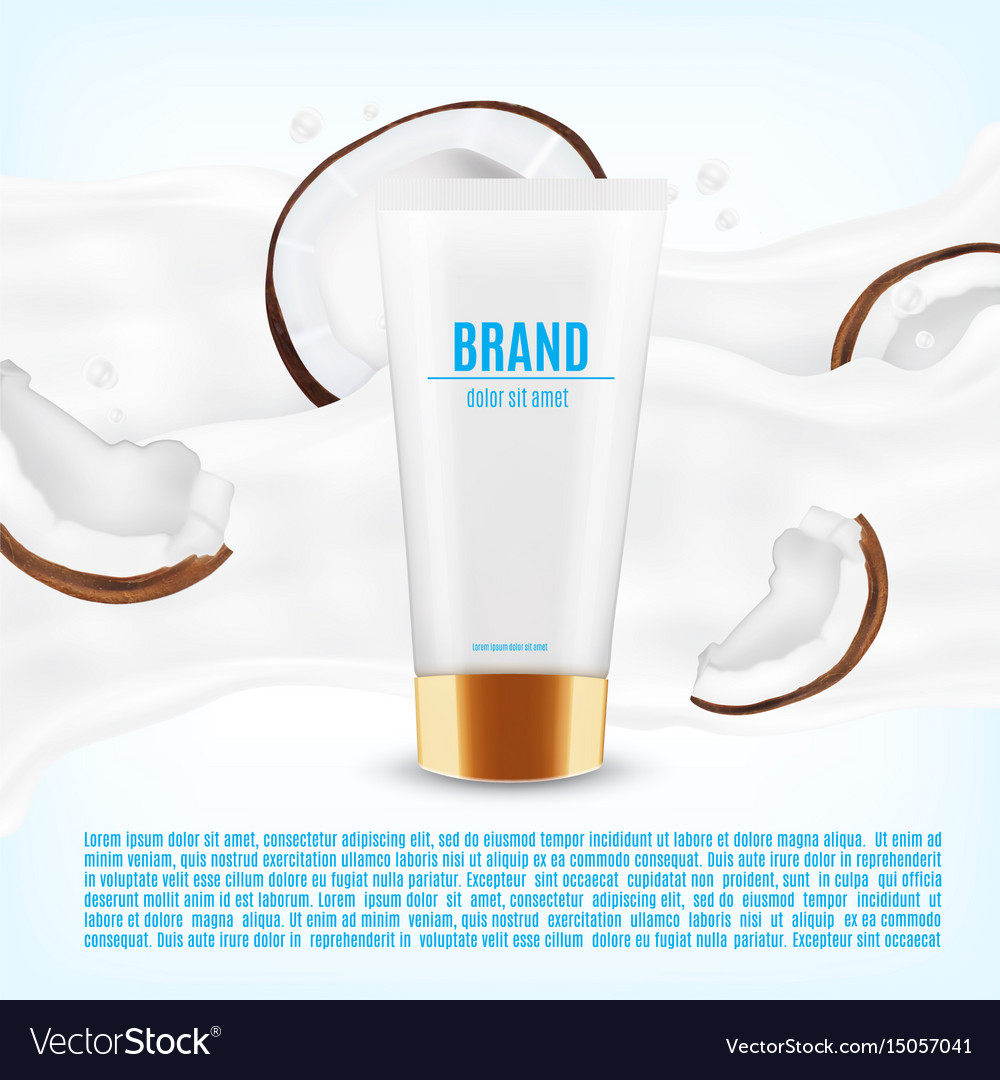 Realistic cosmetic container with coconnut slice