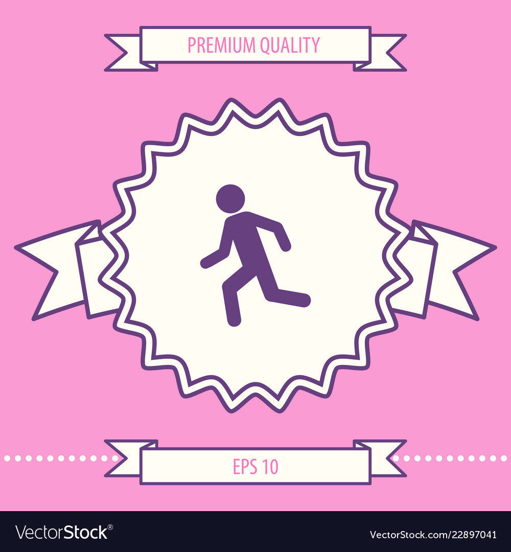 Running man run icon graphic elements
