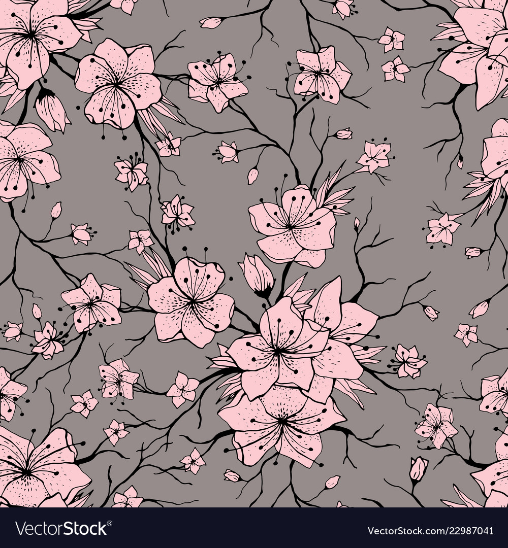 Sakura Blossom Branches Pattern