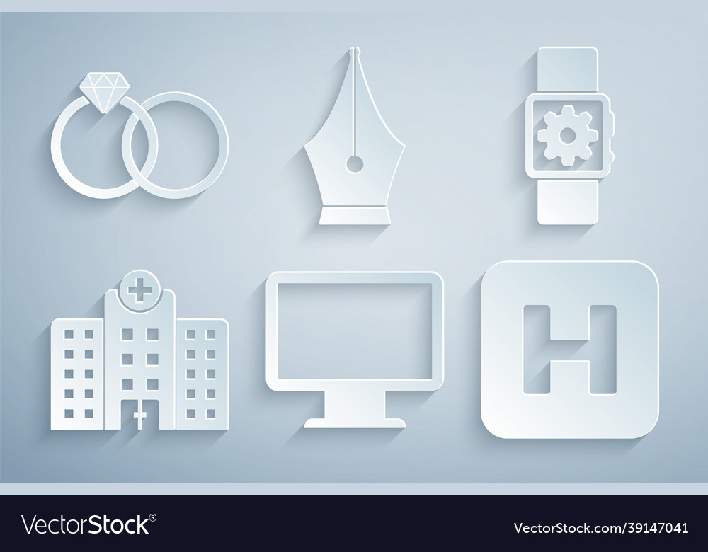 Set computer monitor screen smartwatch setting vector image Set computer monitor screen smartwatch setting