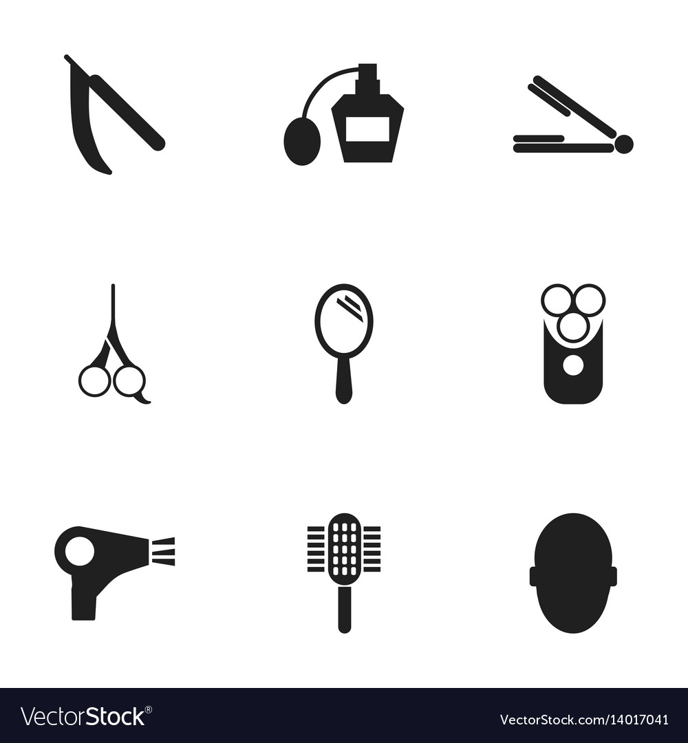 Set Of 9 Editable Hairstylist Icons Includes Vector Image