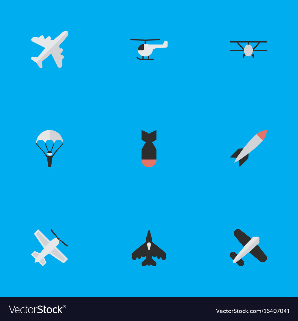 Set of simple plane icons