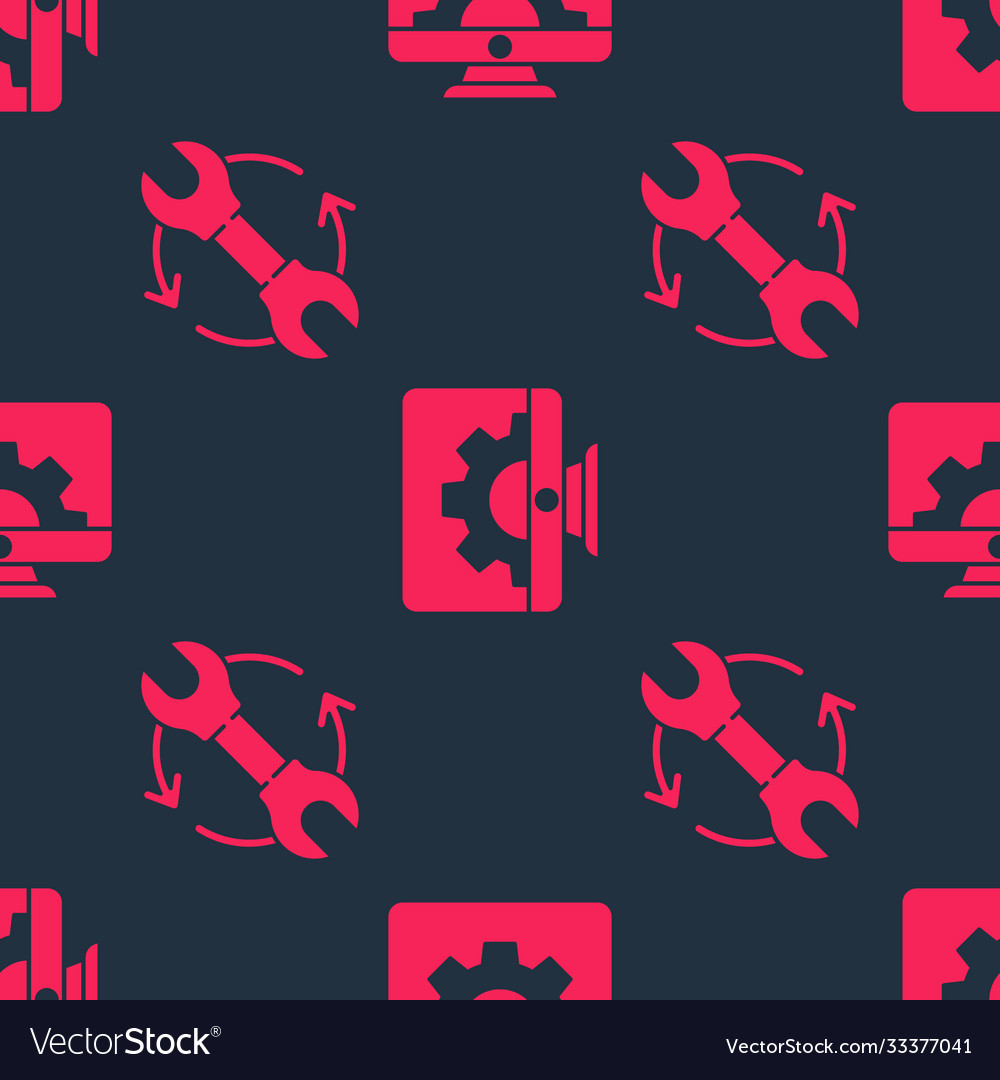 Set wrench and arrows as workflow computer Vector Image Set wrench and arrows as workflow computer