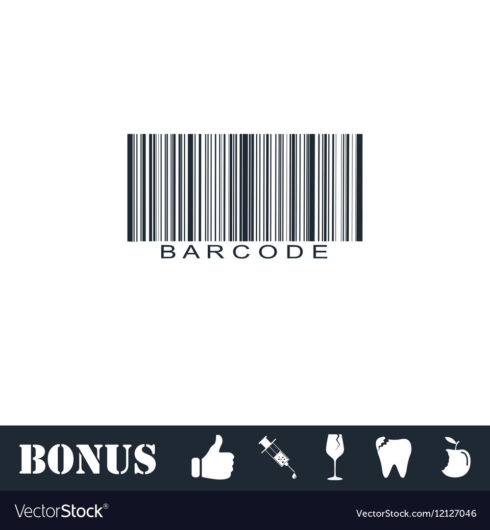 Bar code icon flat