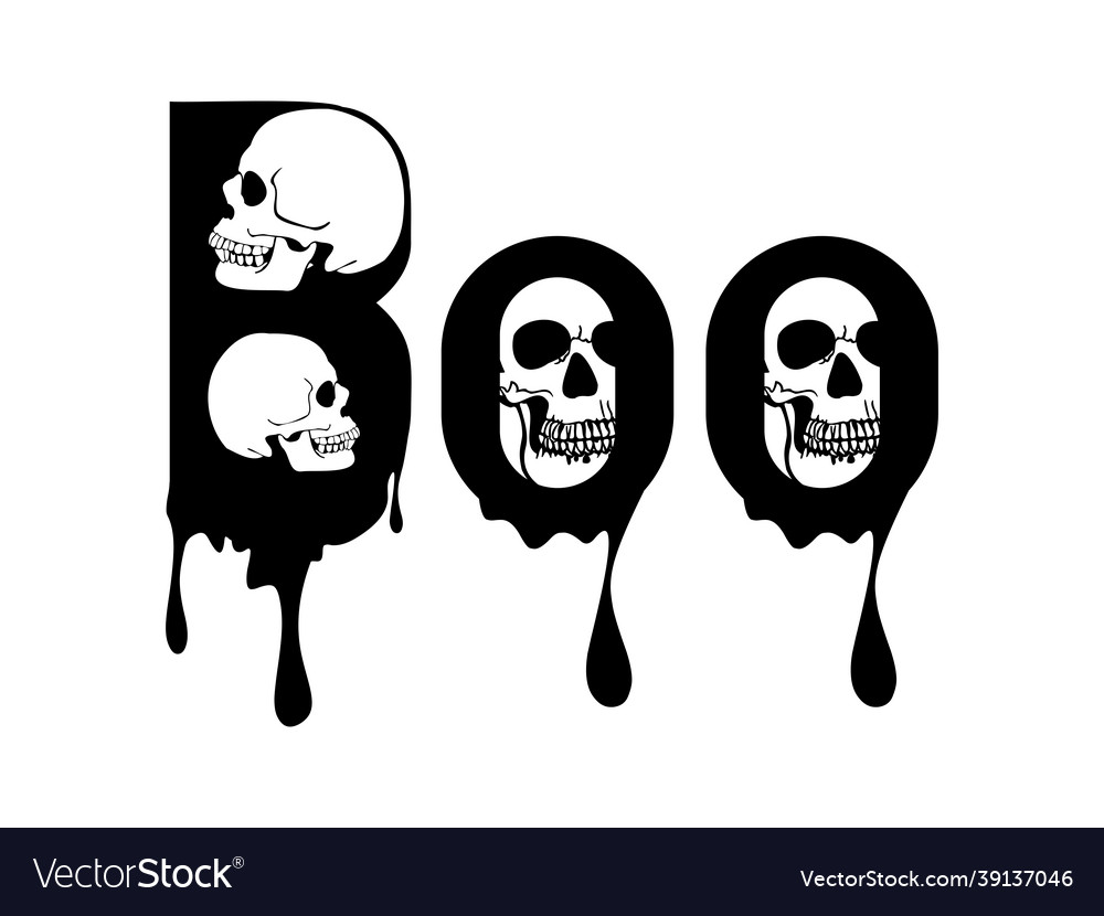 Boo design with skull