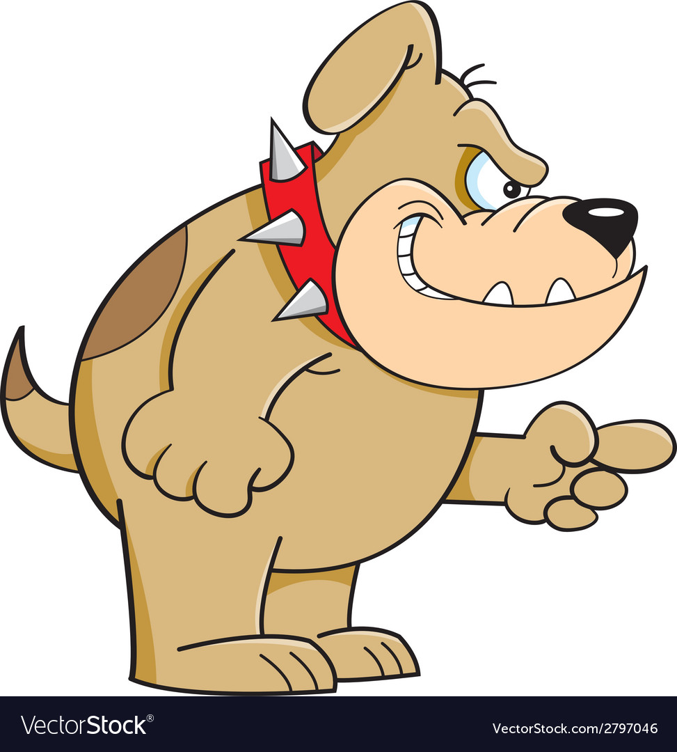 Cartoon angry bulldog Royalty Free Vector Image