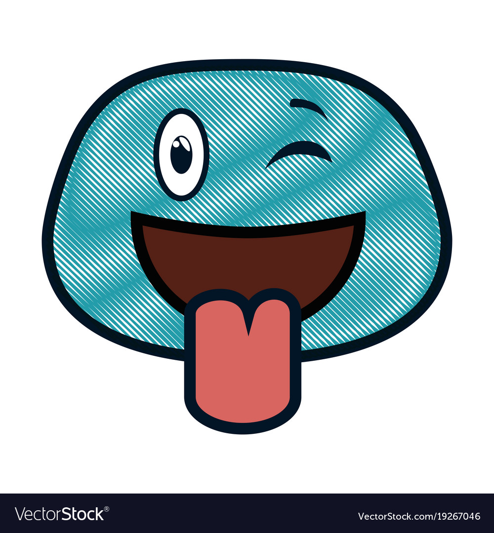 Crazy face emoji character Royalty Free Vector Image