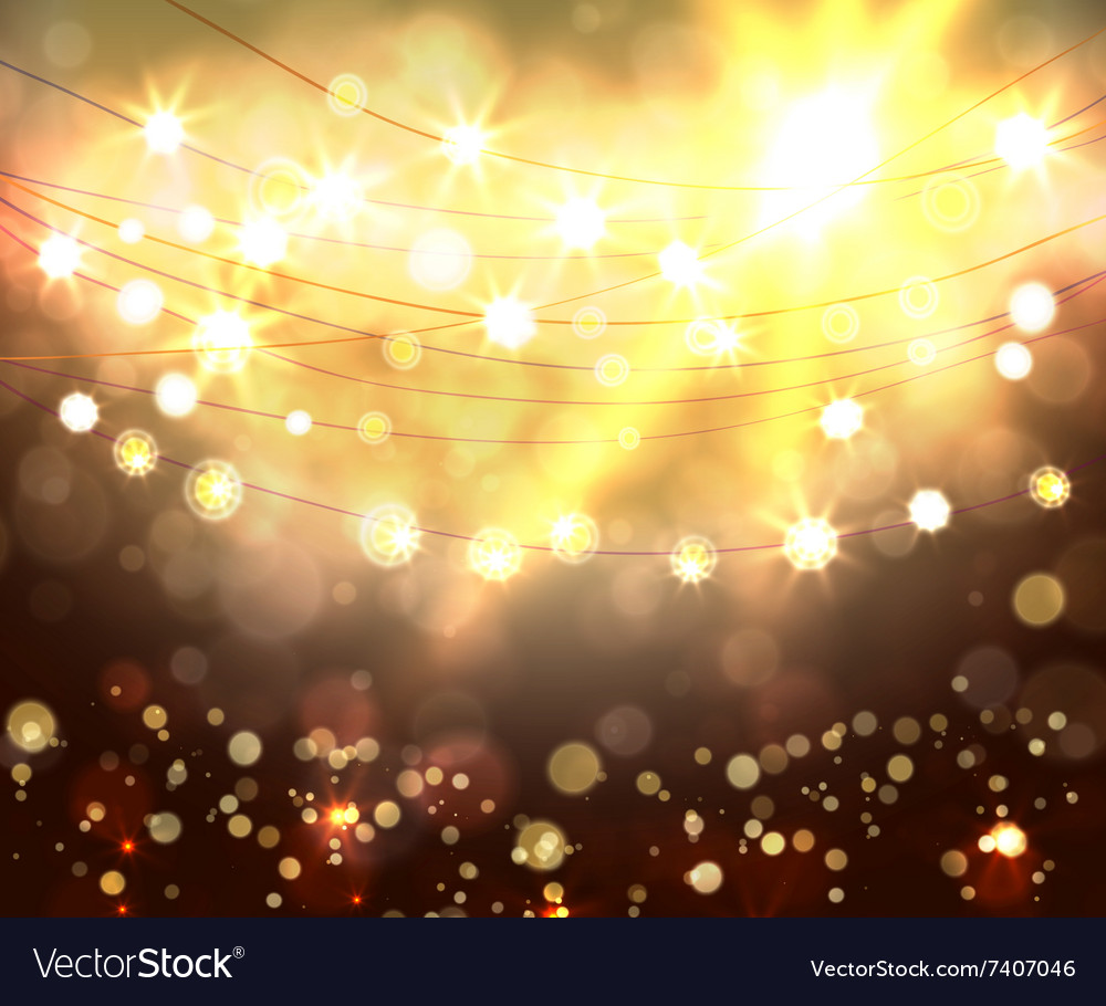 Festive light background with bokeh and stars