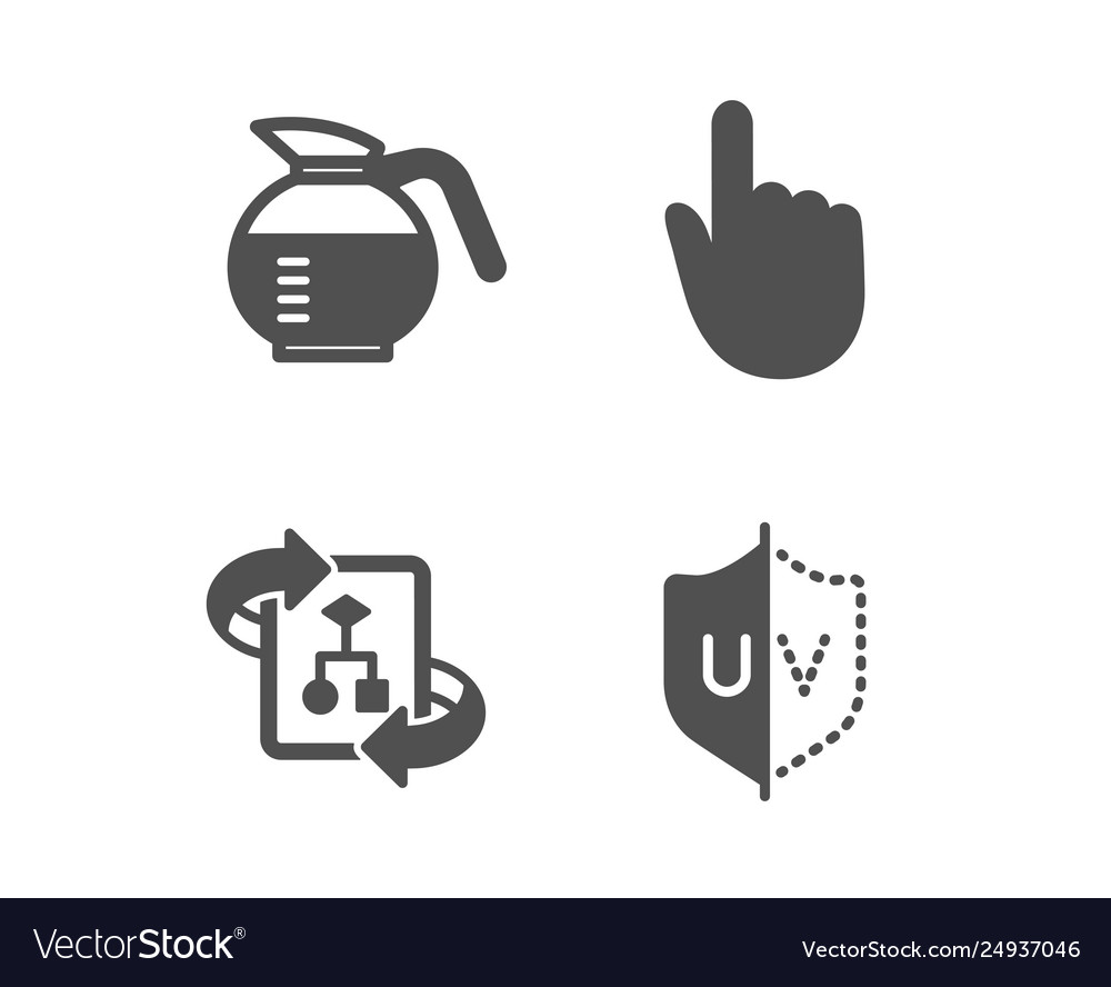 Hand click technical algorithm and coffeepot vector image Hand click technical algorithm and coffeepot