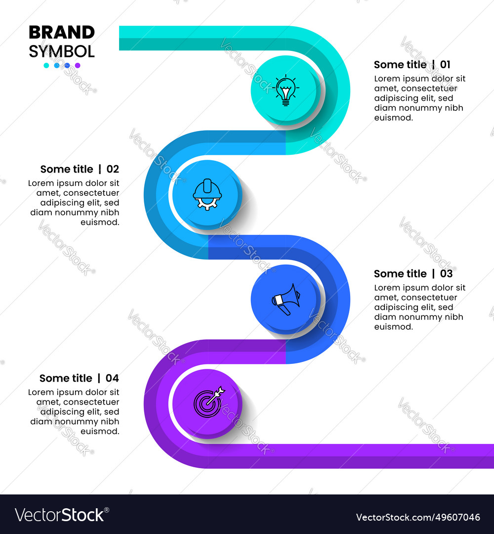 Infographic template zigzag line with circles vector image Infographic template zigzag line with circles
