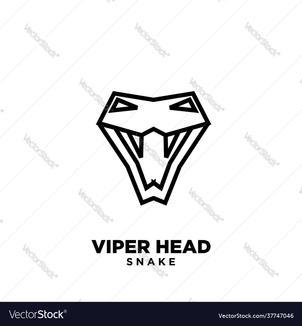 Modern viper head with initial v logo icon design