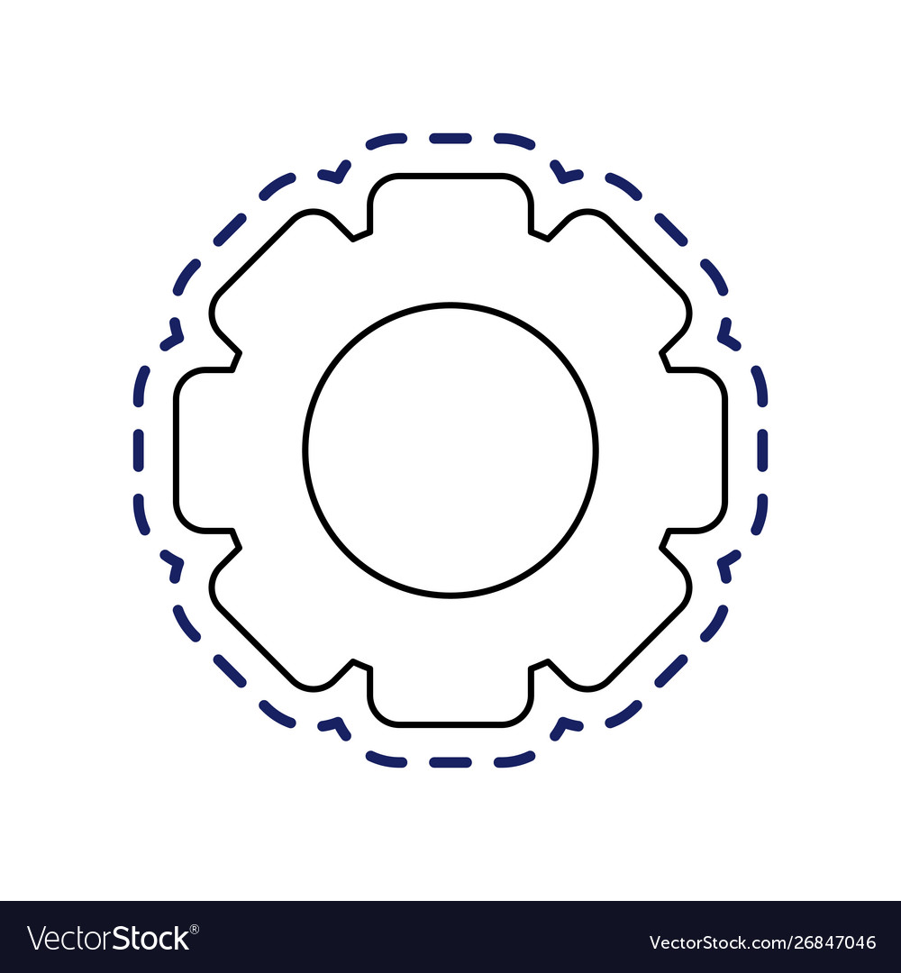 Patch gear pinion machine isolated icon