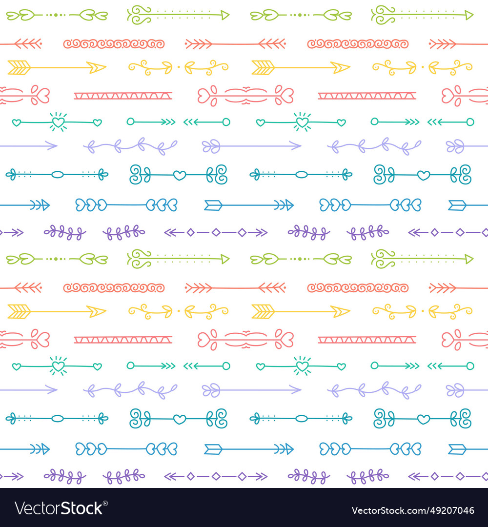 Pattern seamless fabric set arrow fancy vector image Pattern seamless fabric set arrow fancy