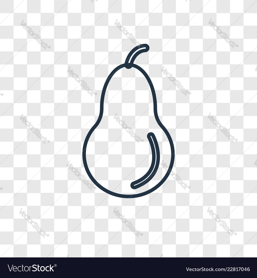 Pear concept linear icon isolated on transparent