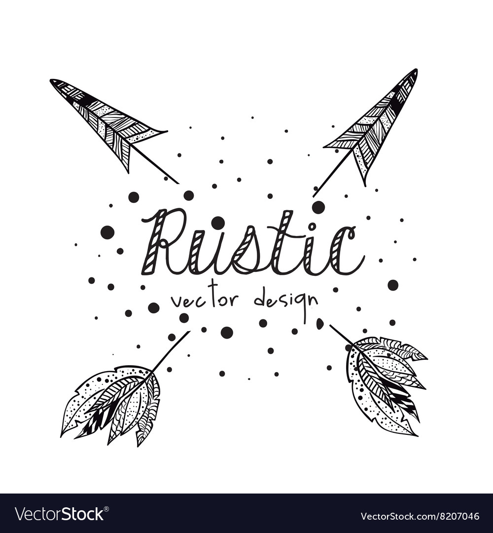 Rustic Arrow Feather Pattern