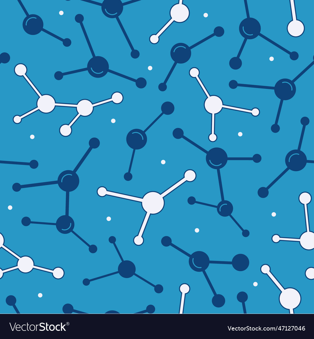 Seamless blue pattern molecules chemistry