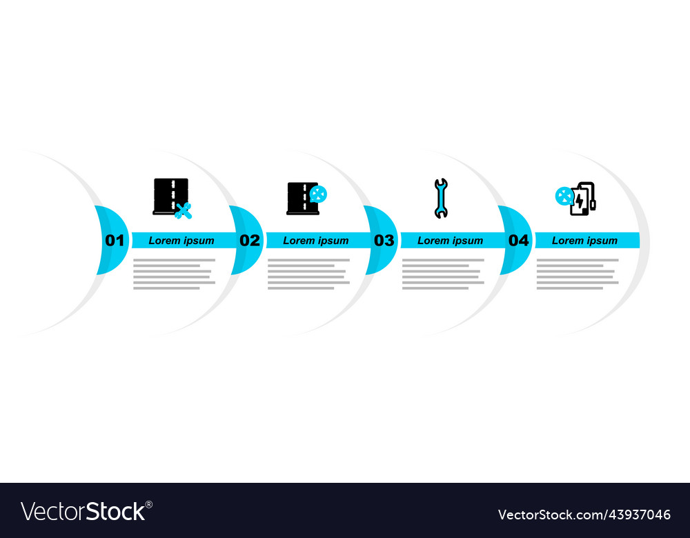 Set line power bank service wrench database Vector Image Set line power bank service wrench database