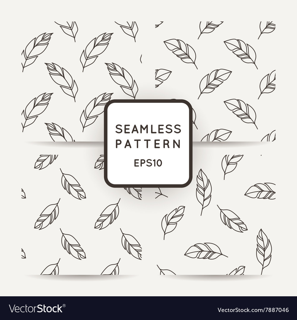 Set of seamless pattern feathers doodle