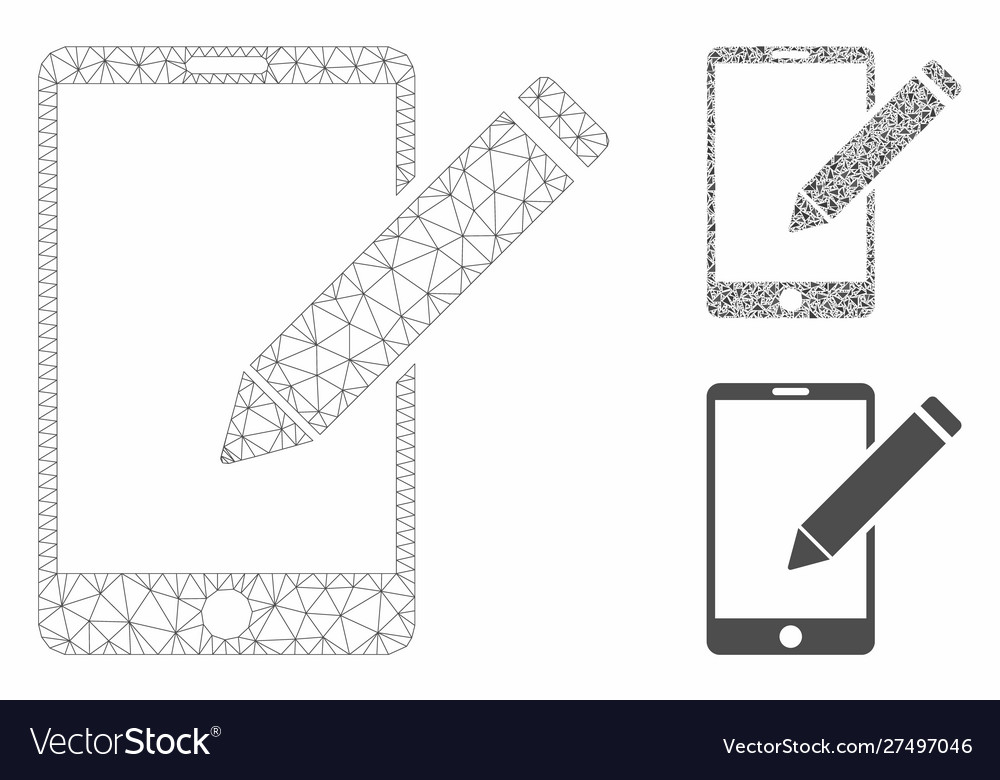 Smartphone Bearbeitung Bleistift Mesh 2d Modell