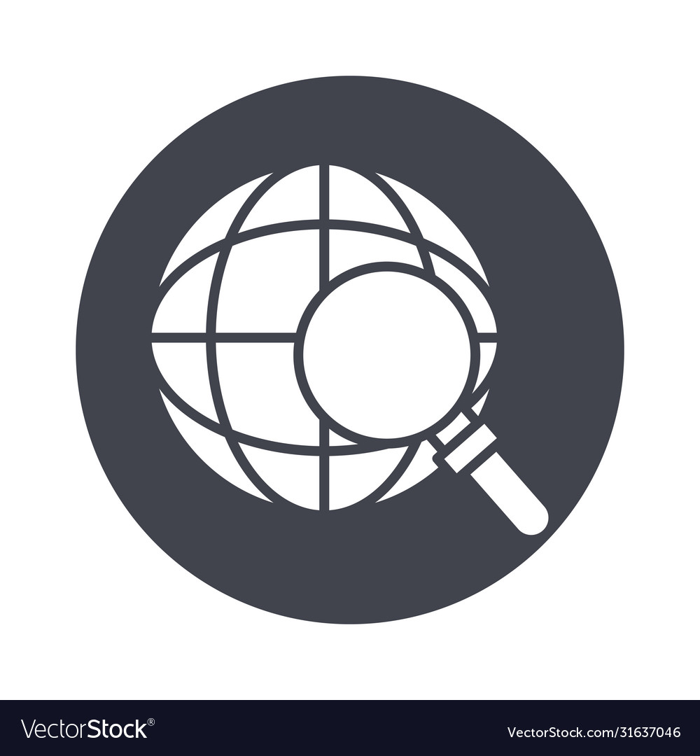 Sphere browser with speech bubble line style vector image Sphere browser with speech bubble line style
