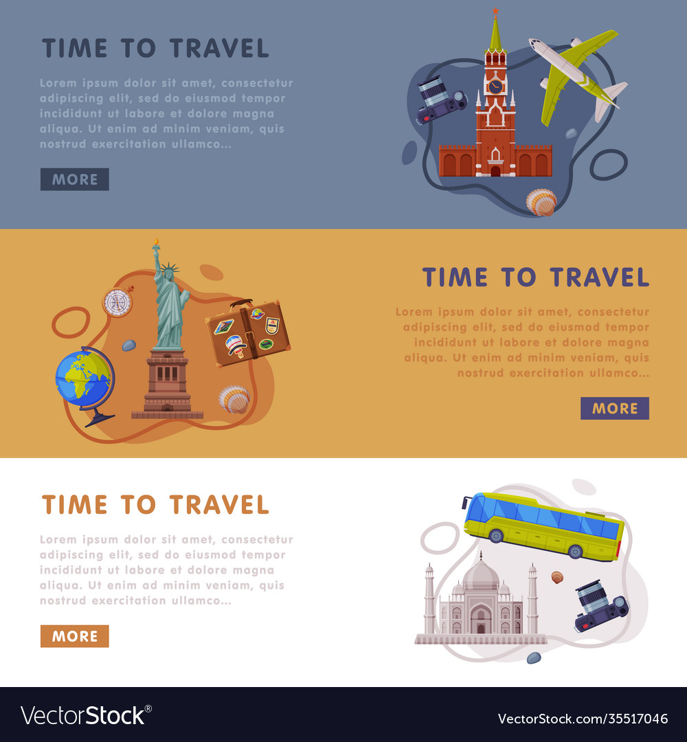 Travel or tourism website landing page with city