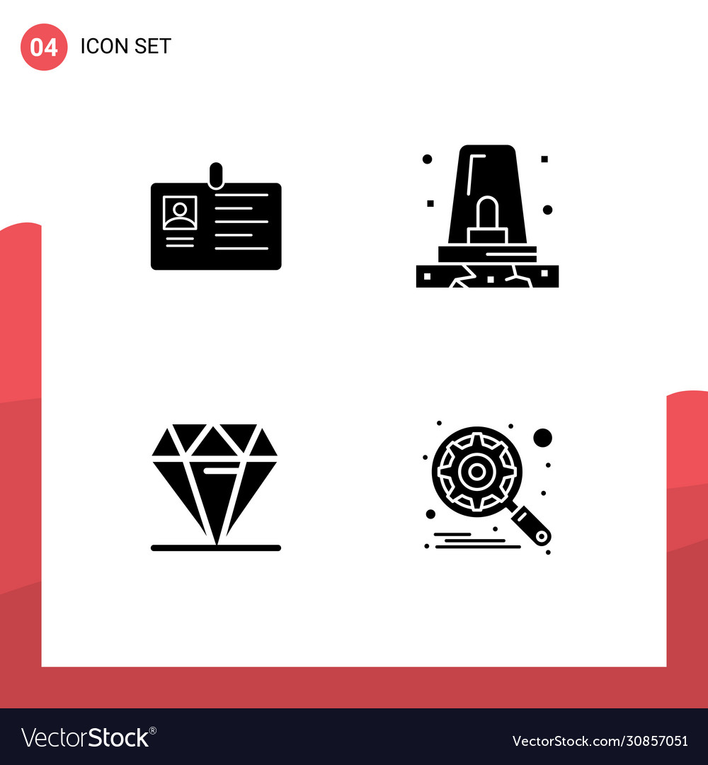 4 universal solid glyphs set for web and mobile