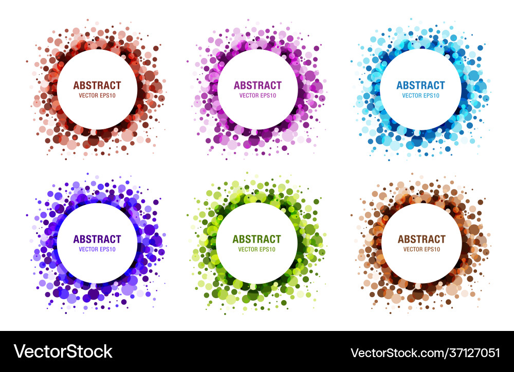 Bright abstract circles frames set Royalty Free Vector Image