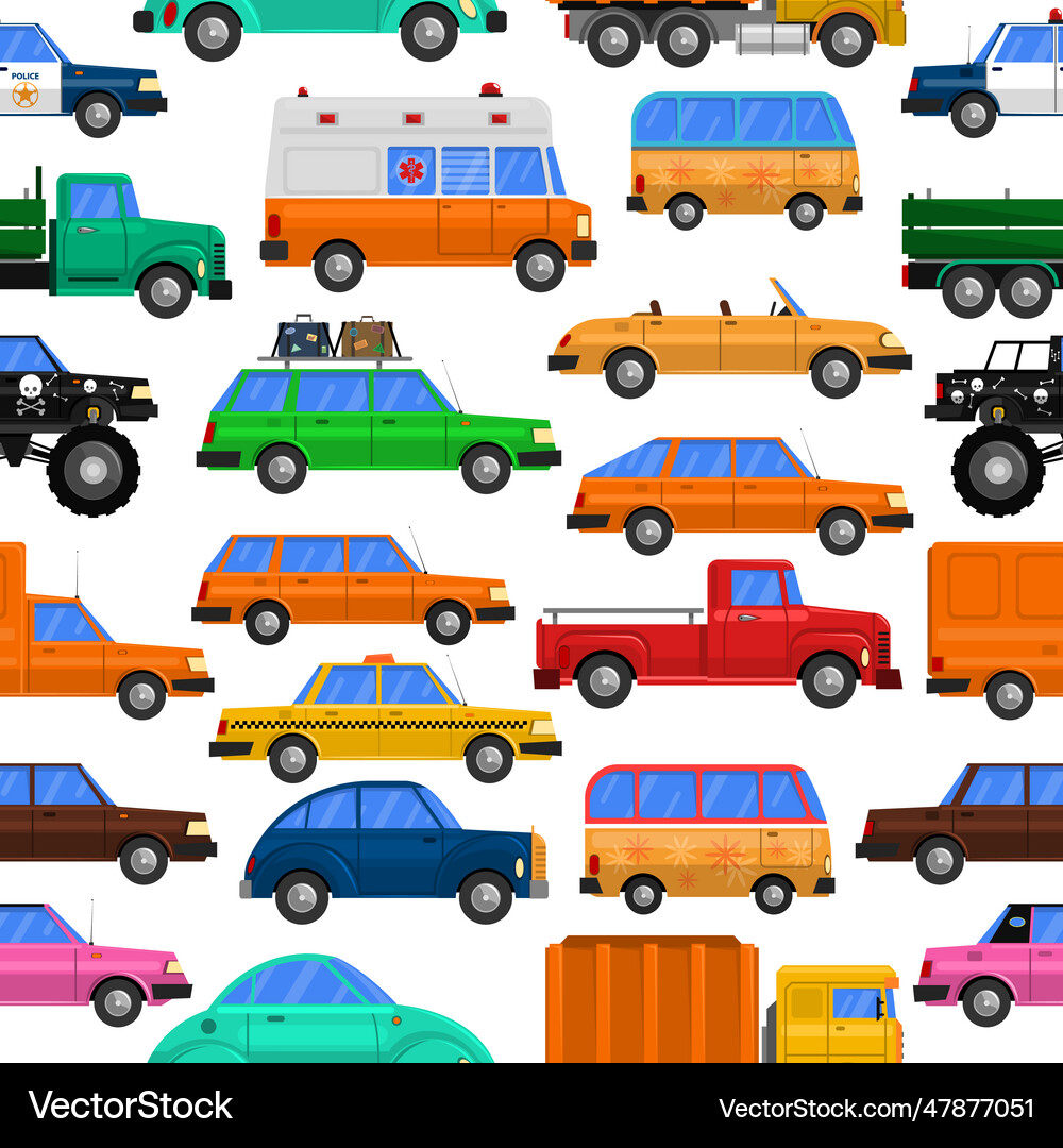 Cars seamless pattern cars seamless pattern Vector Image