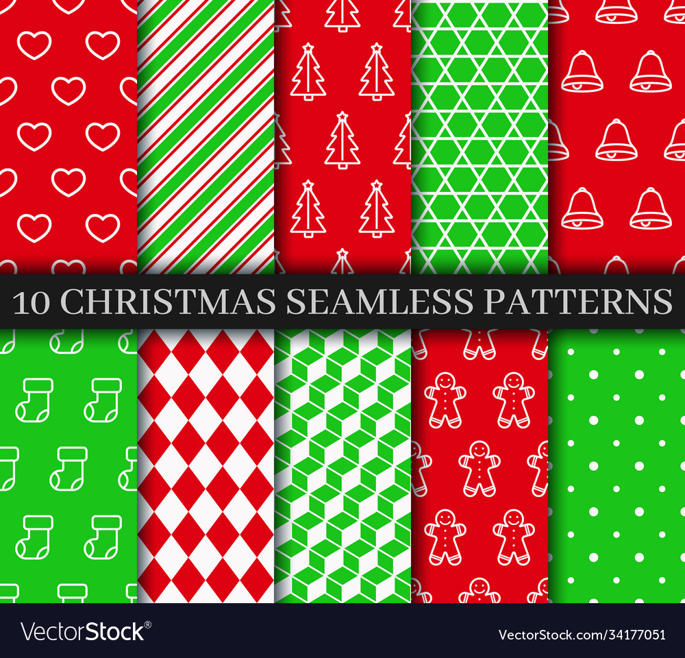 Christmas seamless patterns collection Royalty Free Vector