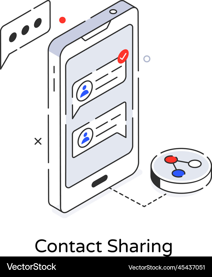 Contact sharing Royalty Free Vector Image - VectorStock