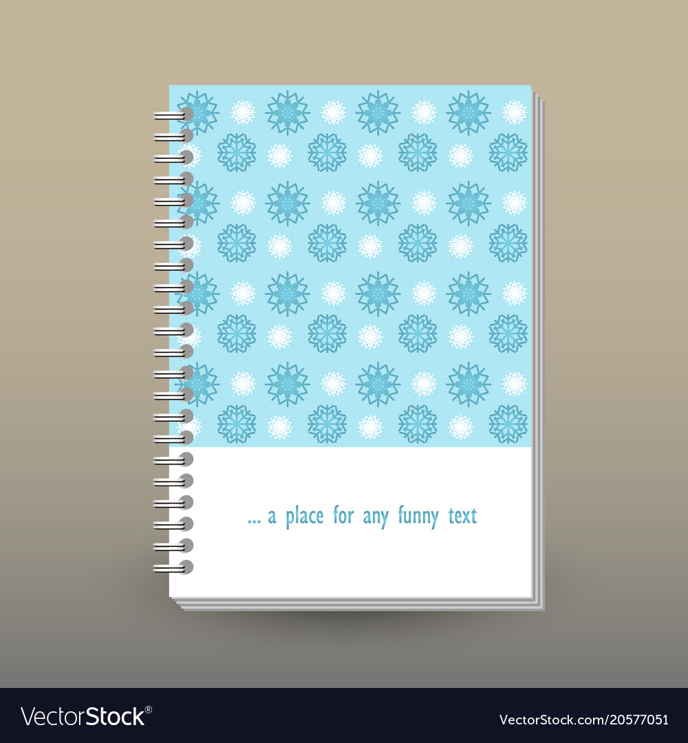 Cover of diary or notebook snowflakes pattern