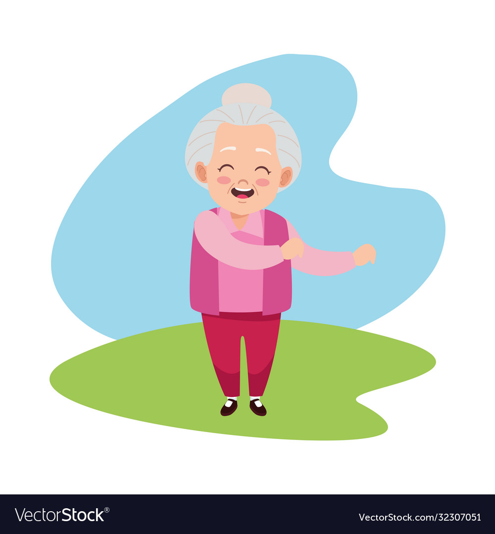 Cute Happy Grandmother Avatar Character Royalty Free Vector