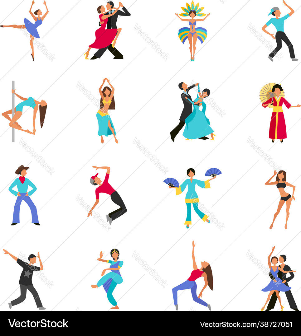 Dance icon flat Royalty Free Vector Image - VectorStock