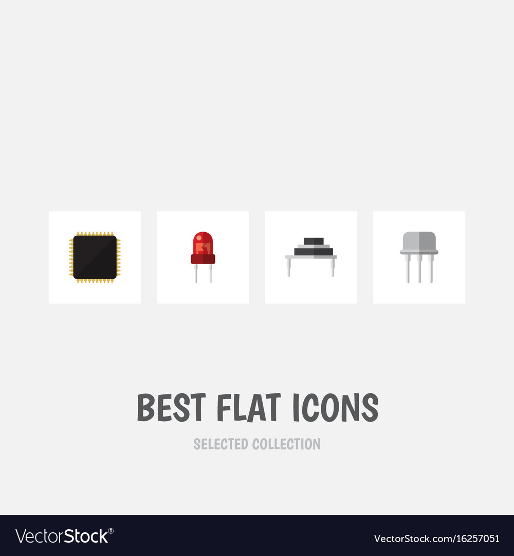 Flat icon device set of cpu recipient