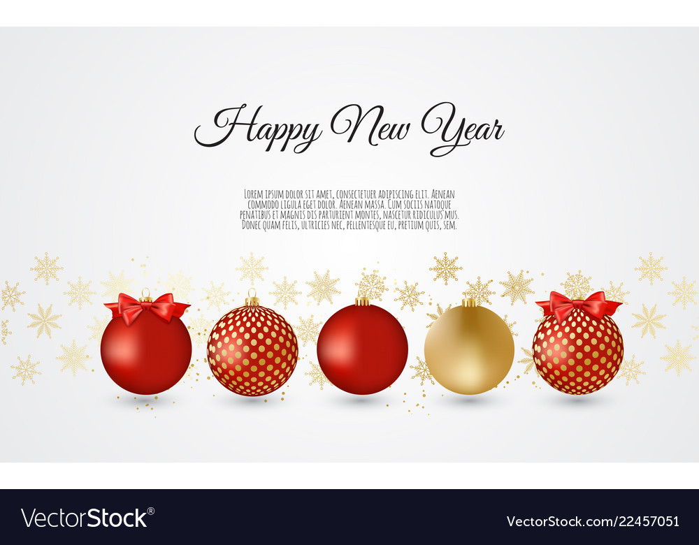 Gold and red decorative christmas balls new year vector image Gold and red decorative christmas balls new year