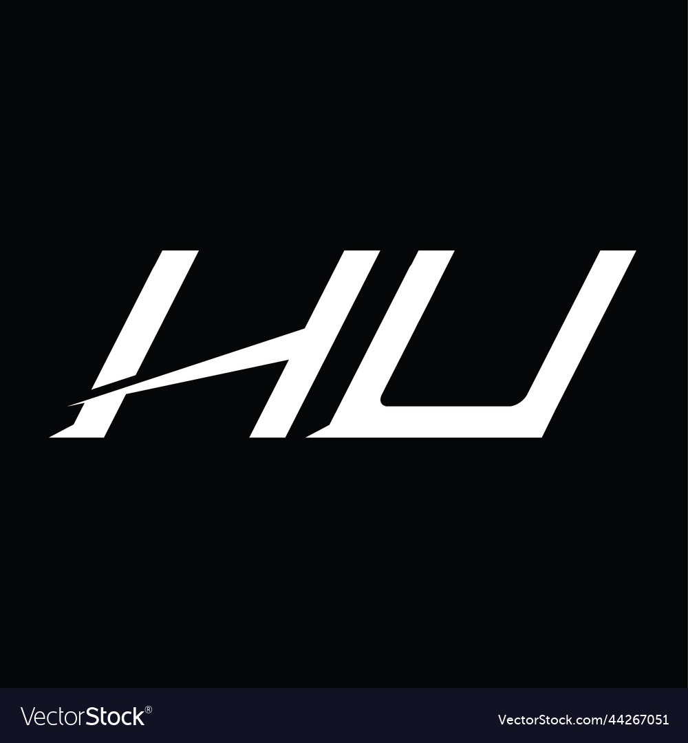 Hu logo monogram letter with slice style