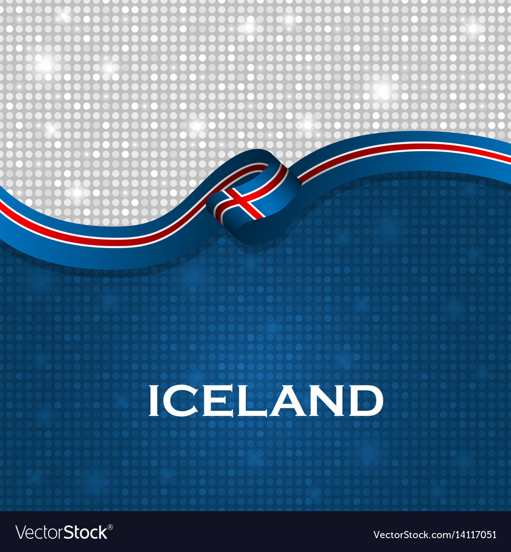 Iceland flag ribbon shiny particle style