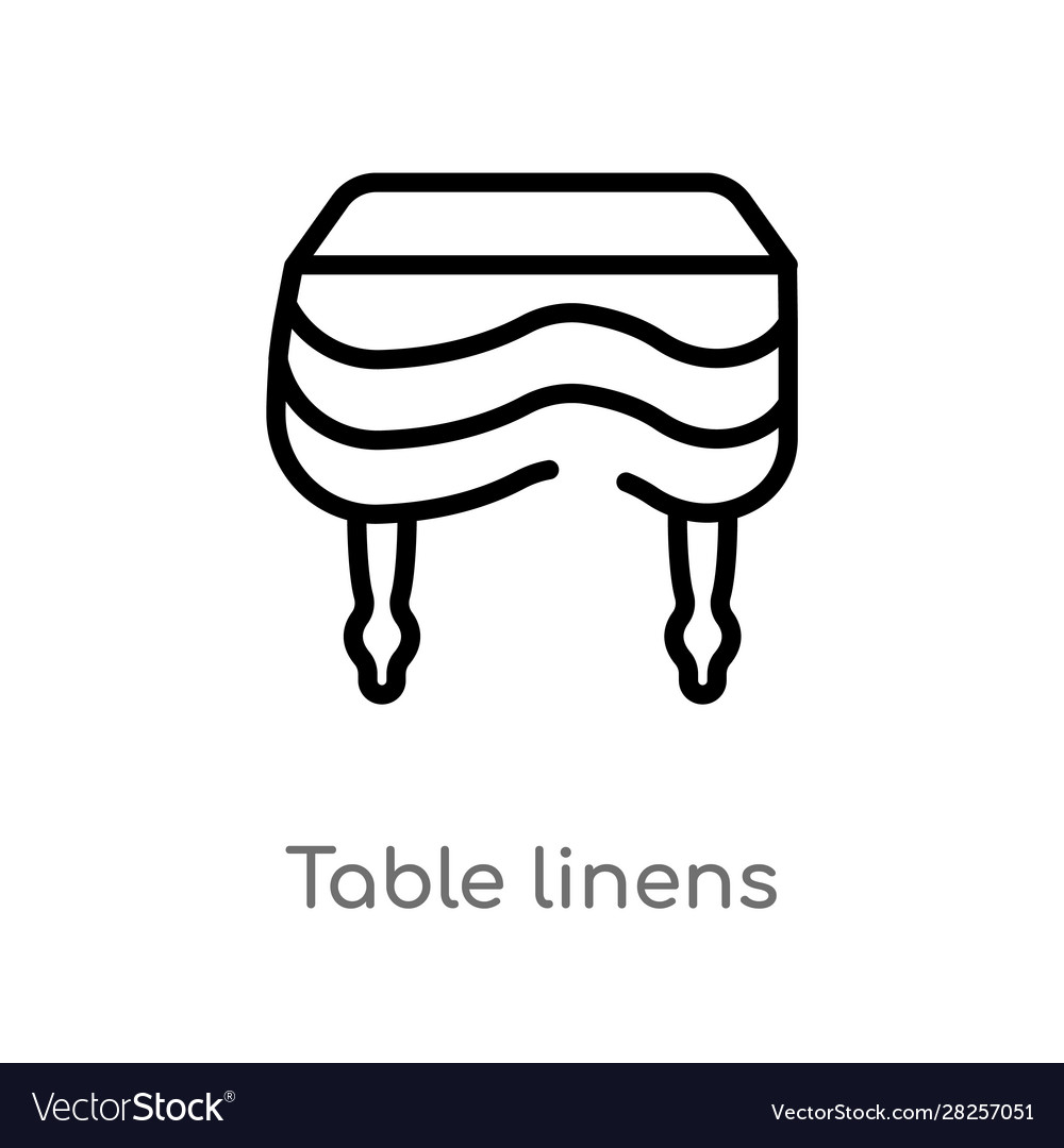 Outline table linens icon isolated black simple