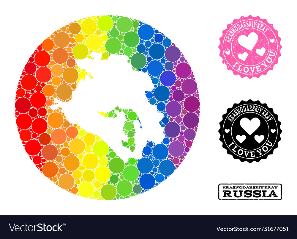 Rainbow mosaic stencil circle map krasnodarskiy